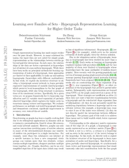 Learning over Families of Sets -- Hypergraph Representation Learning for
  Higher Order Tasks