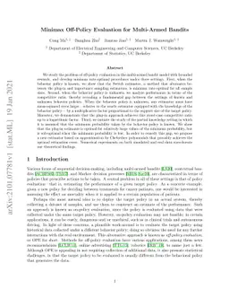 Minimax Off-Policy Evaluation for Multi-Armed Bandits