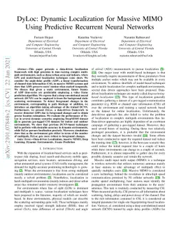 DyLoc: Dynamic Localization for Massive MIMO Using Predictive Recurrent
  Neural Networks