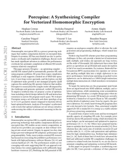 Porcupine: A Synthesizing Compiler for Vectorized Homomorphic Encryption