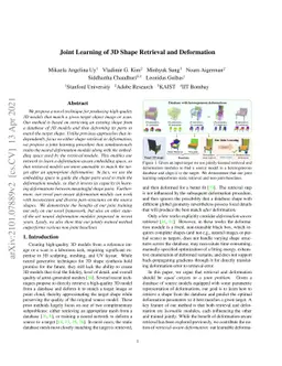 Joint Learning of 3D Shape Retrieval and Deformation