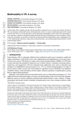 Multimodality in VR: A survey