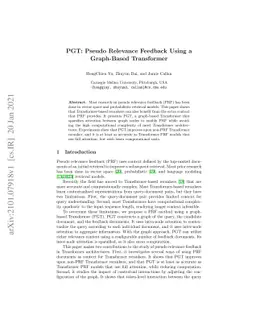 PGT: Pseudo Relevance Feedback Using a Graph-Based Transformer