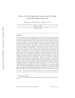 Online Active Proposal Set Generation for Weakly Supervised Object
  Detection