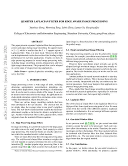 Quarter Laplacian Filter for Edge Aware Image Processing