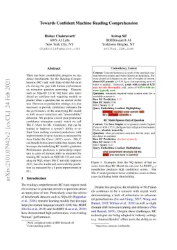 Towards Confident Machine Reading Comprehension