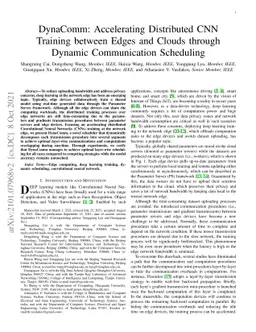 DynaComm: Accelerating Distributed CNN Training between Edges and Clouds
  through Dynamic Communication Scheduling