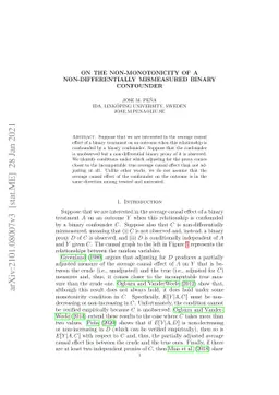 On the Non-Monotonicity of a Non-Differentially Mismeasured Binary
  Confounder