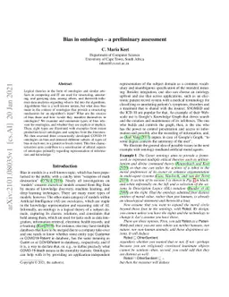 Bias in ontologies -- a preliminary assessment