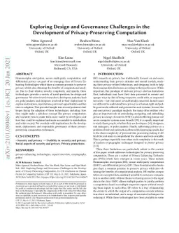 Exploring Design and Governance Challenges in the Development of
  Privacy-Preserving Computation