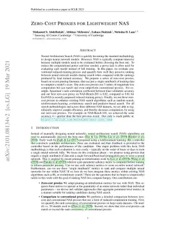 Zero-Cost Proxies for Lightweight NAS