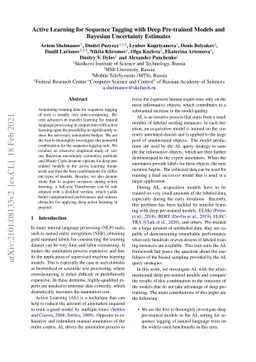 Active Learning for Sequence Tagging with Deep Pre-trained Models and
  Bayesian Uncertainty Estimates