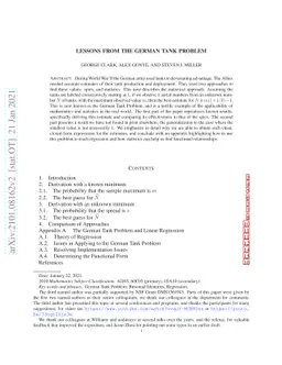 Lessons from the German Tank Problem