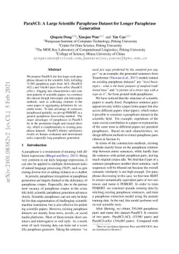 ParaSCI: A Large Scientific Paraphrase Dataset for Longer Paraphrase
  Generation