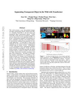 Segmenting Transparent Object in the Wild with Transformer