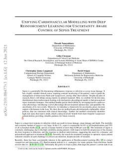 Unifying Cardiovascular Modelling with Deep Reinforcement Learning for
  Uncertainty Aware Control of Sepsis Treatment