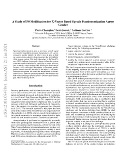 A Study of F0 Modification for X-Vector Based Speech Pseudonymization
  Across Gender
