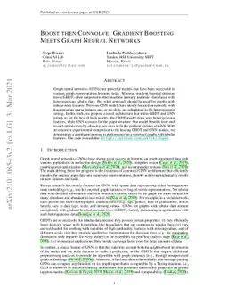 Boost then Convolve: Gradient Boosting Meets Graph Neural Networks