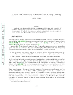 A Note on Connectivity of Sublevel Sets in Deep Learning