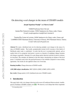 On detecting weak changes in the mean of CHARN models