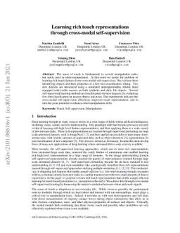 Learning rich touch representations through cross-modal self-supervision