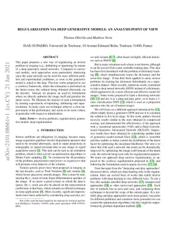 Regularization via deep generative models: an analysis point of view
