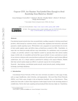 Copycat CNN: Are Random Non-Labeled Data Enough to Steal Knowledge from
  Black-box Models?