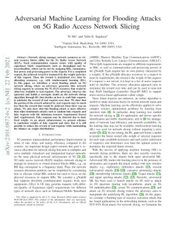 Adversarial Machine Learning for Flooding Attacks on 5G Radio Access
  Network Slicing