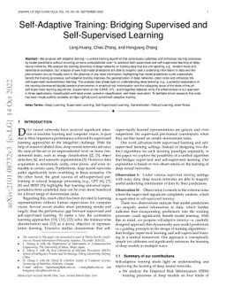 Self-Adaptive Training: Bridging Supervised and Self-Supervised Learning