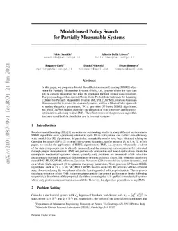 Model-based Policy Search for Partially Measurable Systems