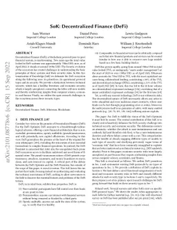 SoK: Decentralized Finance (DeFi)