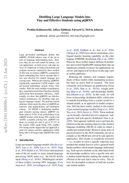 Distilling Large Language Models into Tiny and Effective Students using
  pQRNN