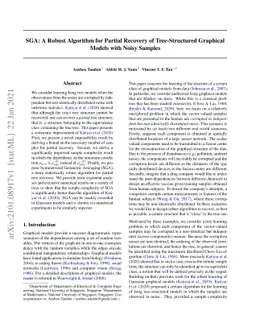 SGA: A Robust Algorithm for Partial Recovery of Tree-Structured
  Graphical Models with Noisy Samples