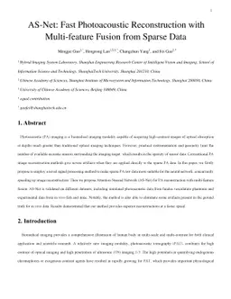 AS-Net: Fast Photoacoustic Reconstruction with Multi-feature Fusion from
  Sparse Data