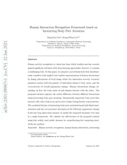 Human Interaction Recognition Framework based on Interacting Body Part
  Attention