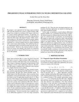 Progressive Image Super-Resolution via Neural Differential Equation