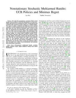 Nonstationary Stochastic Multiarmed Bandits: UCB Policies and Minimax
  Regret