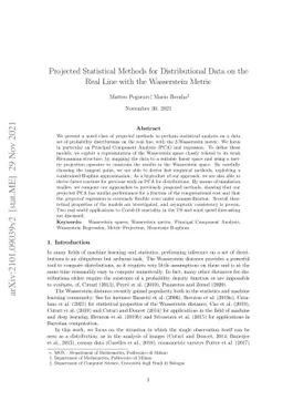 Projected Statistical Methods for Distributional Data on the Real Line
  with the Wasserstein Metric