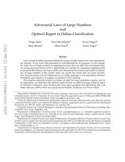 Adversarial Laws of Large Numbers and Optimal Regret in Online
  Classification