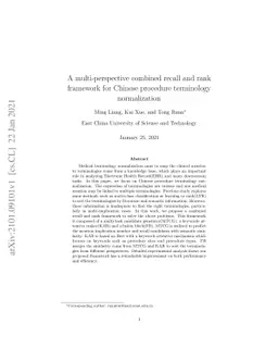 A multi-perspective combined recall and rank framework for Chinese
  procedure terminology normalization