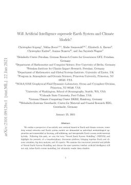 Will Artificial Intelligence supersede Earth System and Climate Models?