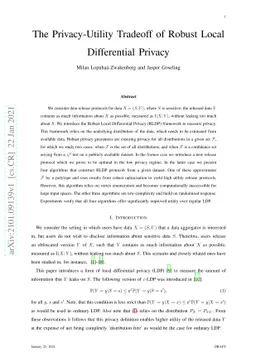 The Privacy-Utility Tradeoff of Robust Local Differential Privacy