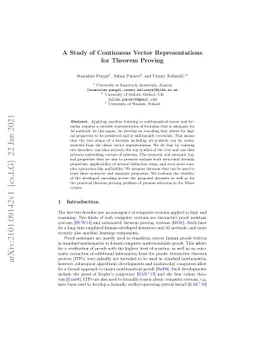 A Study of Continuous Vector Representationsfor Theorem Proving