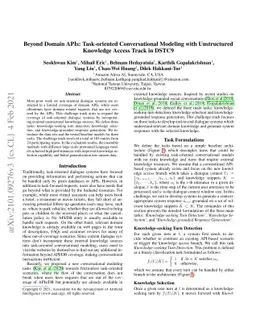 Beyond Domain APIs: Task-oriented Conversational Modeling with
  Unstructured Knowledge Access Track in DSTC9