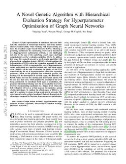 A Novel Genetic Algorithm with Hierarchical Evaluation Strategy for
  Hyperparameter Optimisation of Graph Neural Networks