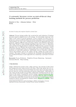 A systematic literature review on state-of-the-art deep learning methods
  for process prediction