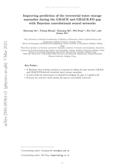 Improving prediction of the terrestrial water storage anomalies during
  the GRACE and GRACE-FO gap with Bayesian convolutional neural networks