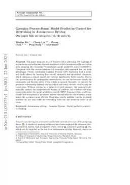 Gaussian Process-Based Model Predictive Control for Overtaking