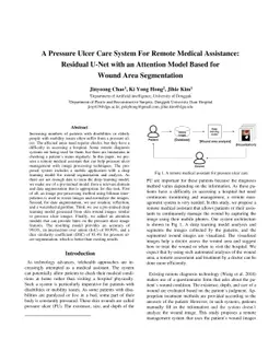 A Pressure Ulcer Care System For Remote Medical Assistance: Residual
  U-Net with an Attention Model Based for Wound Area Segmentation