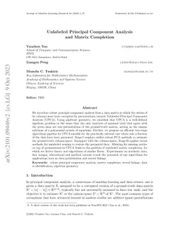 Unlabeled Principal Component Analysis and Matrix Completion